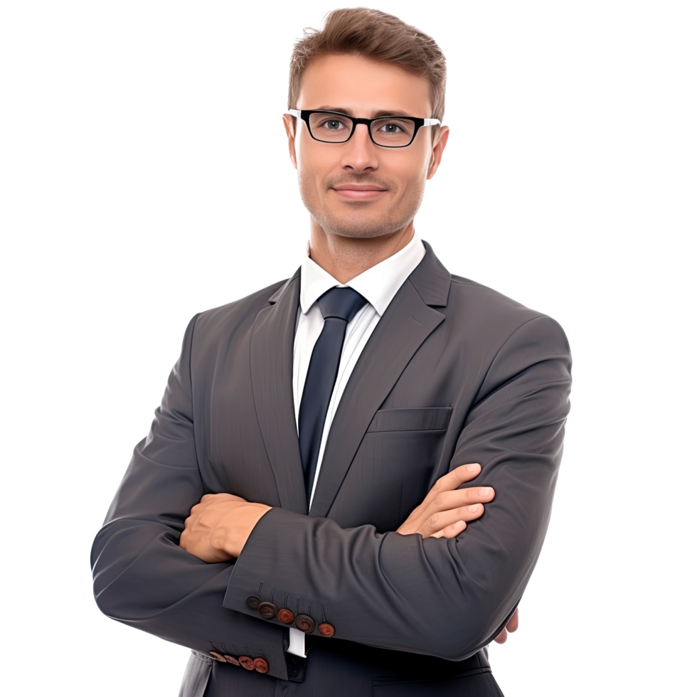 AI generated Business man portrait isolated on transparent background. png