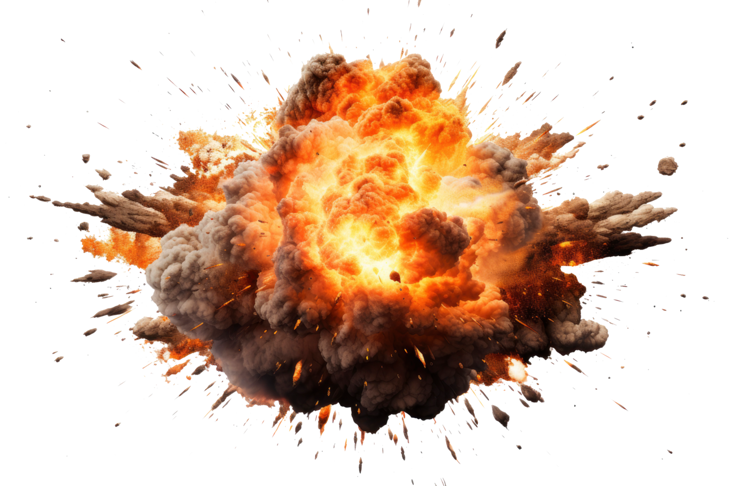 AI generated An explosion isolated on a transparent background. png