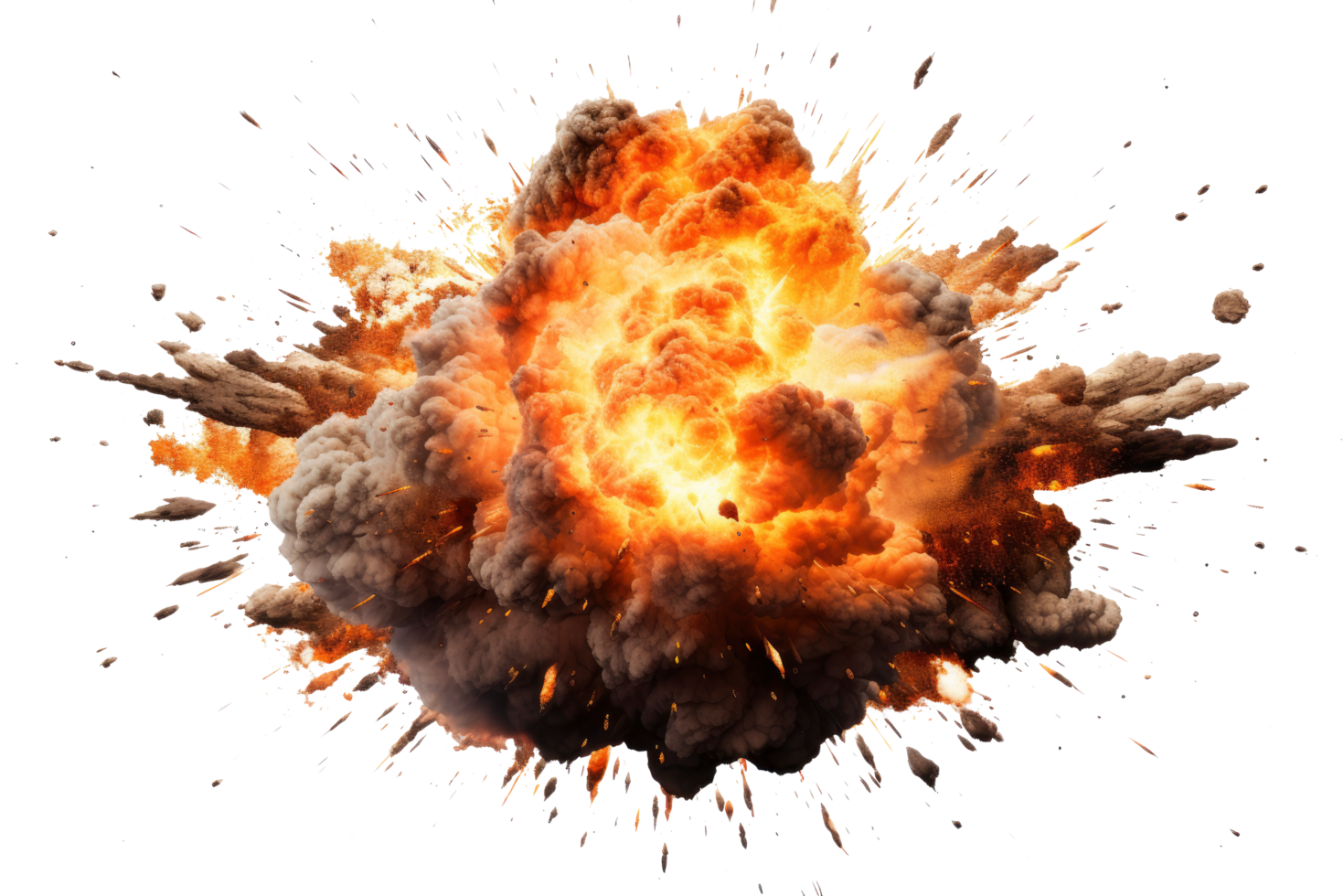 AI generated An explosion isolated on a transparent background. png