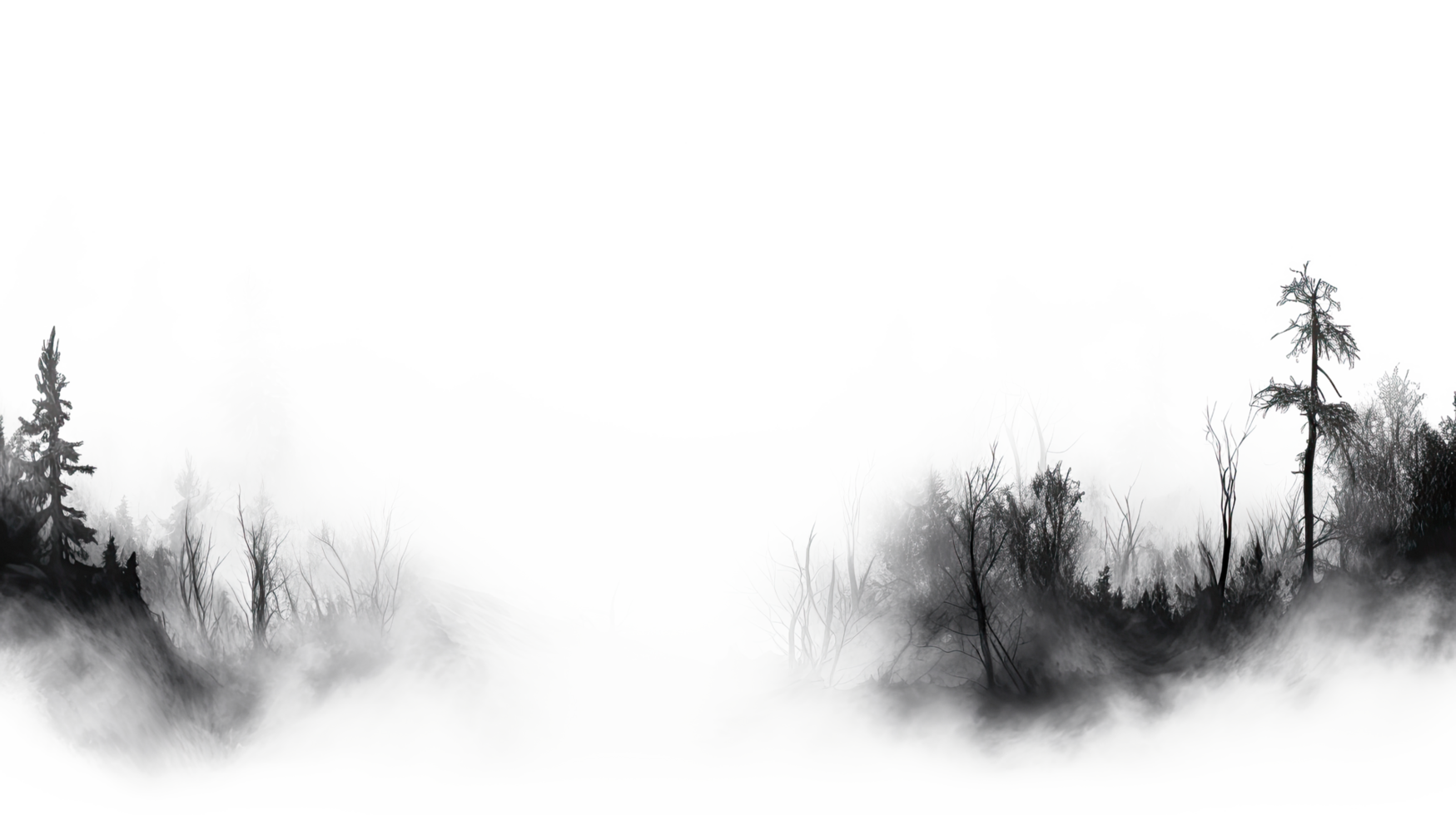 AI generated Spooky fog overlays isolated on transparent background. png
