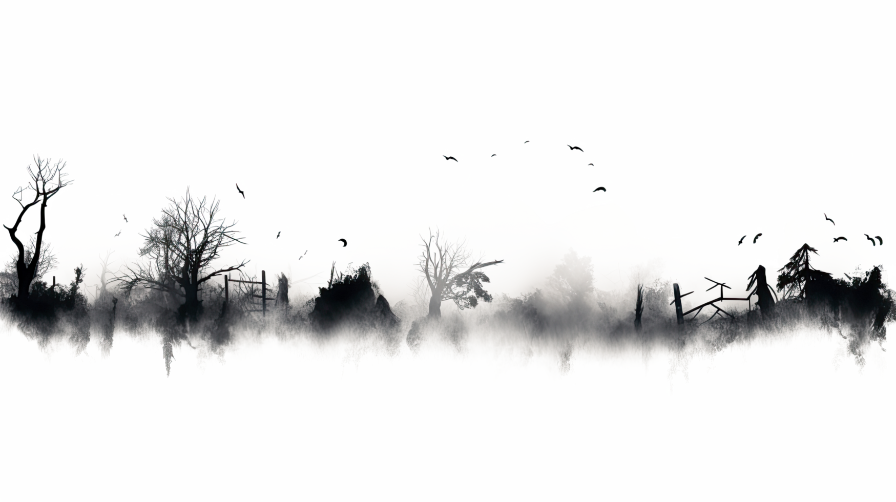 AI generated Spooky fog overlays isolated on transparent background. png