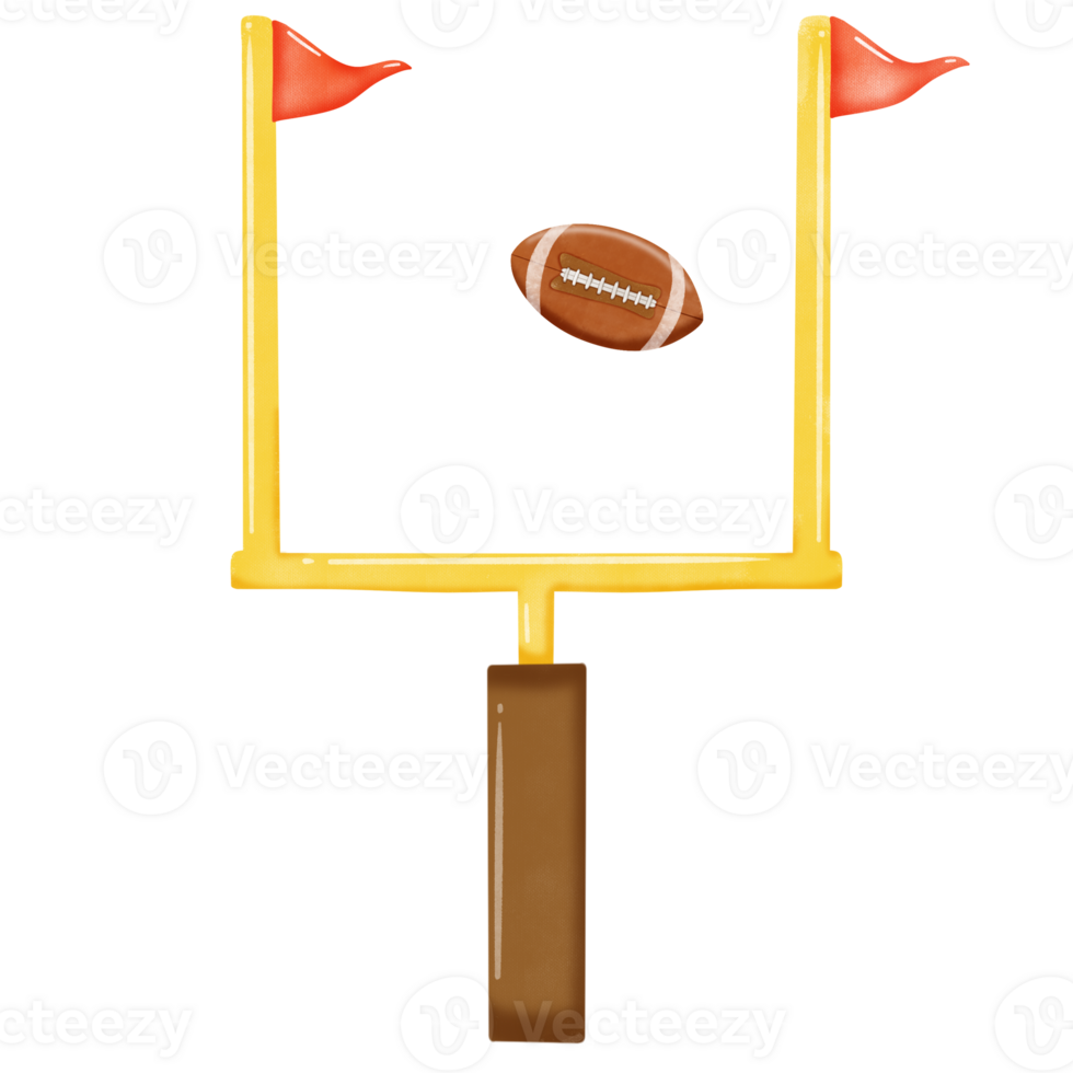 football goal post with flag and ball png