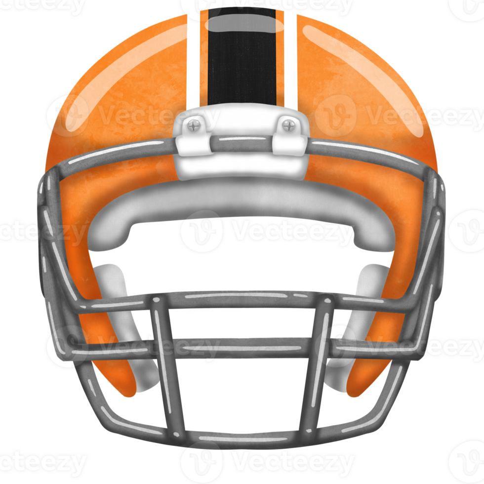an orange football helmet on a transparent background png