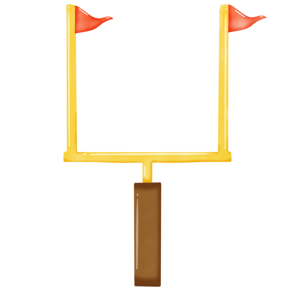 Hand draw American football field goal on transparent background png