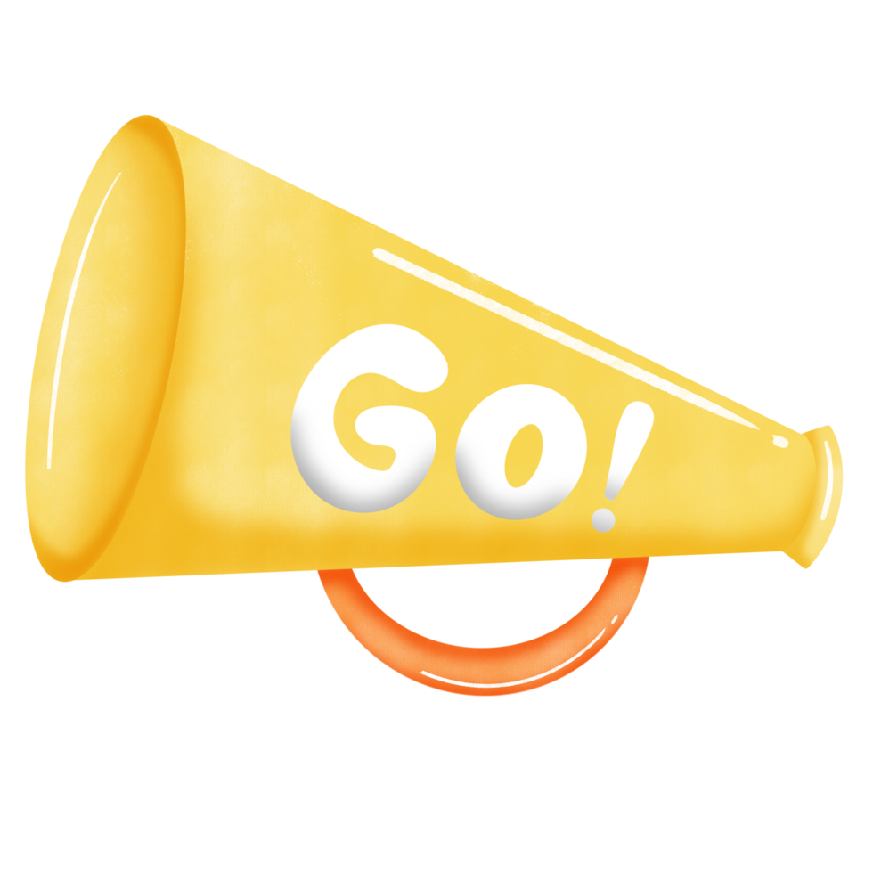 go yellow megaphone transparent background png