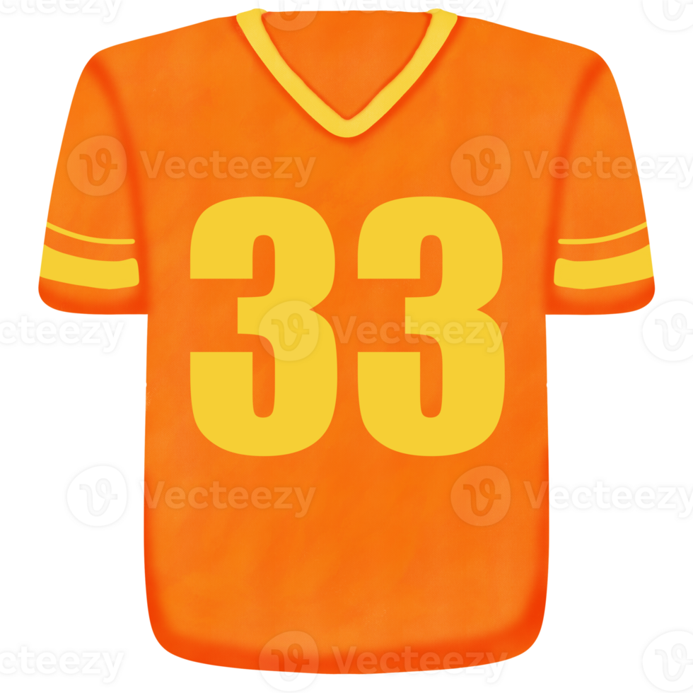 un Orange Football chemise avec le nombre 33 sur il png