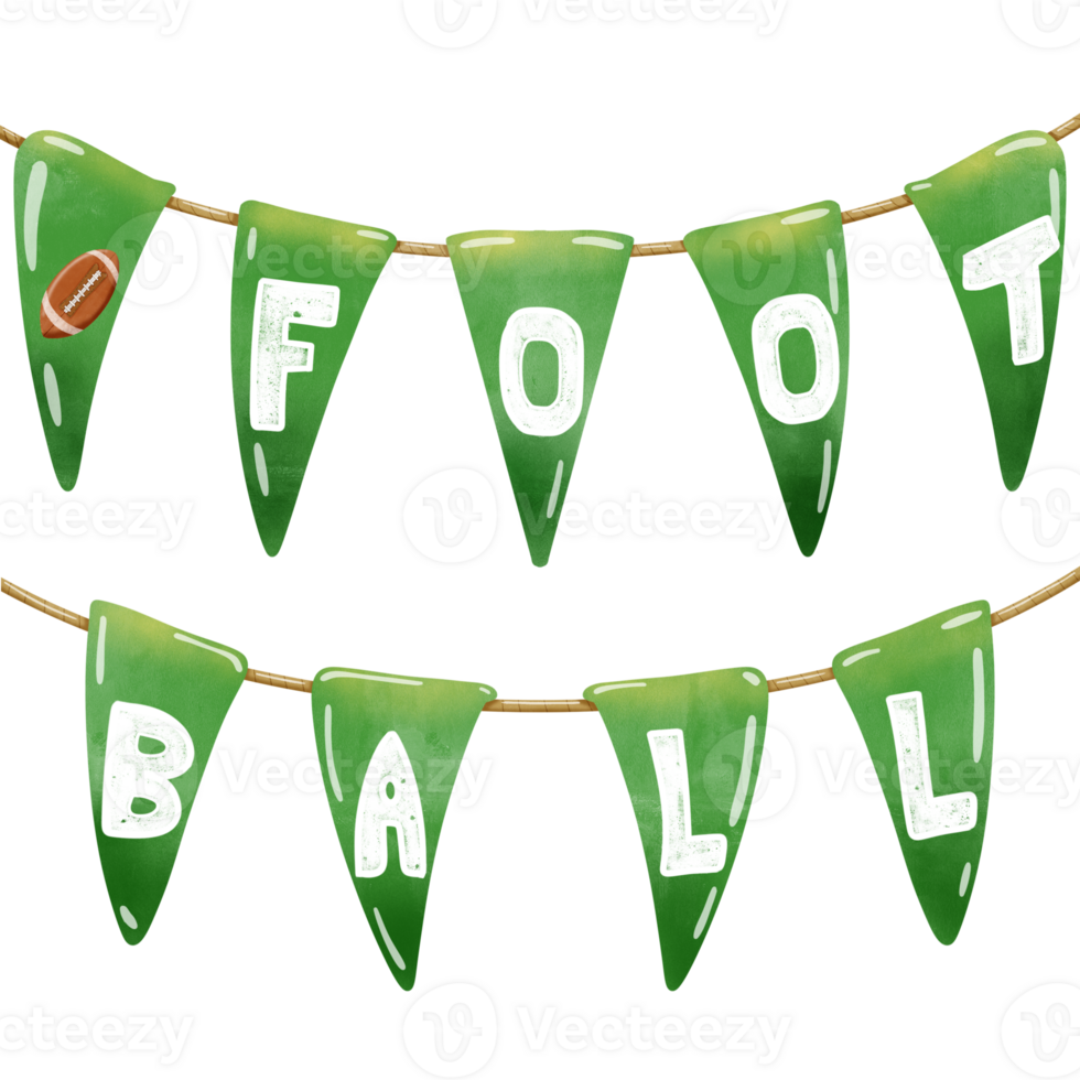 Football garland on transparent background png