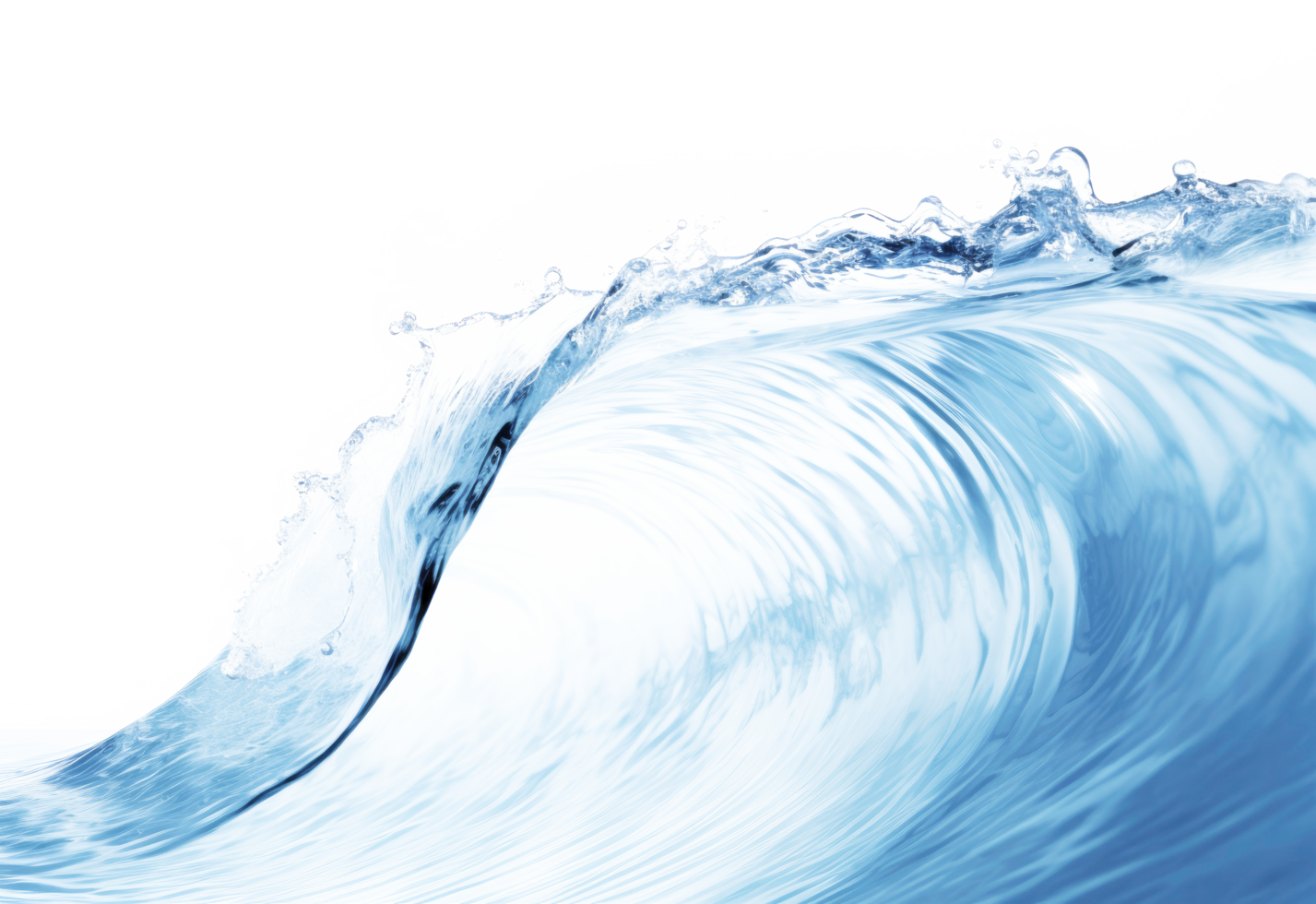 AI generated Dynamic Blue Water Wave Isolated on Transparent Background png