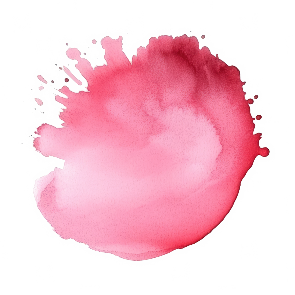 AI generated Pink watercolor stain isolated on transparent background. png