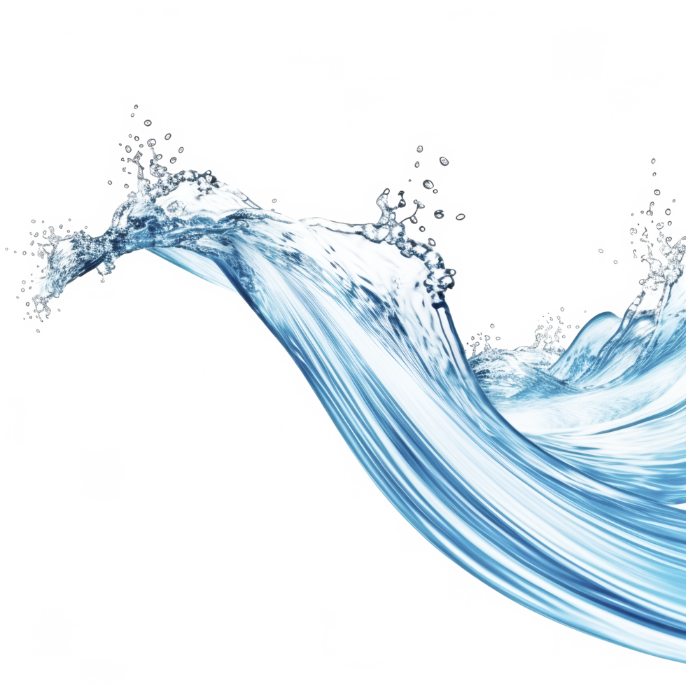 AI generated Dynamic Blue Water Wave Isolated on Transparent Background png