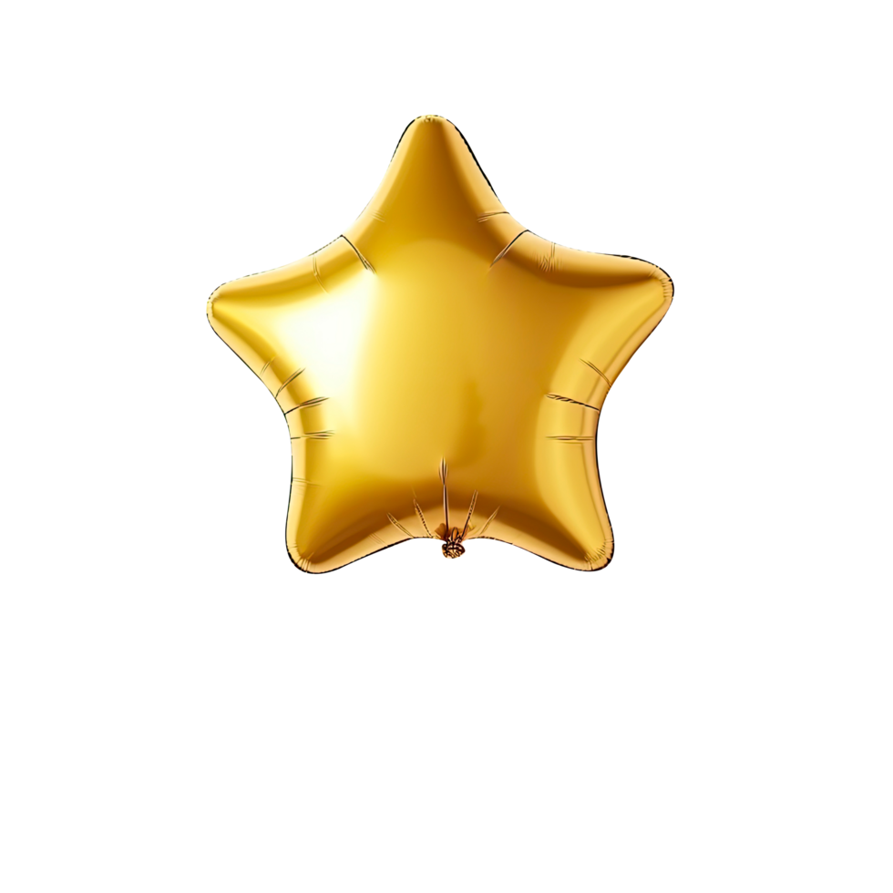 AI generated Gold star balloon isolated on transparent background. png