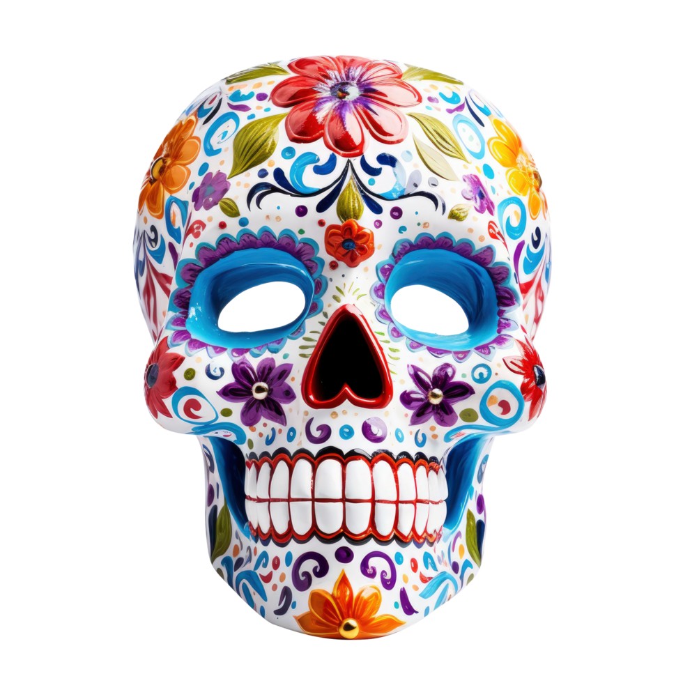 AI generated Cinco de mayo sugar skull isolated on transparent background. png