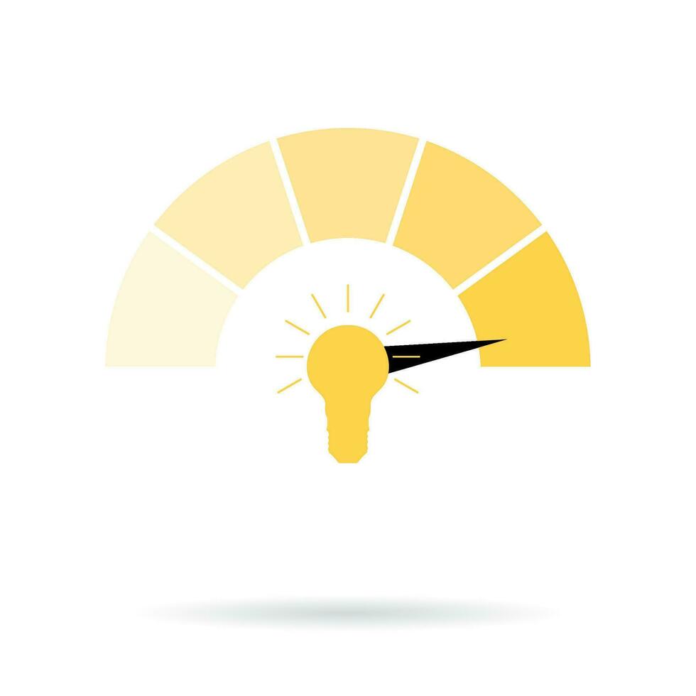 Indicator of creativity new ideas bright and dim. Idea creative interface indicator. Vector illustration