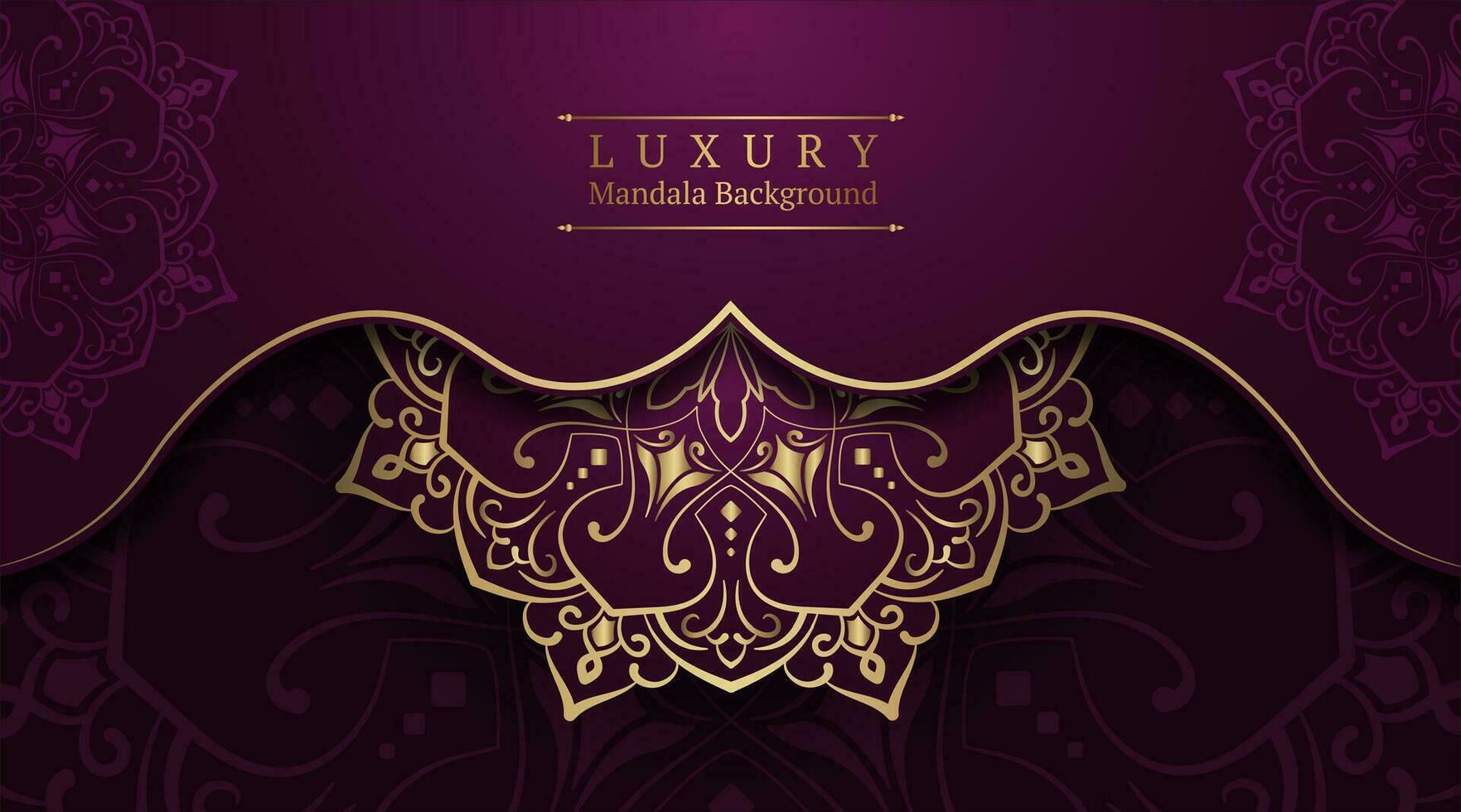 luxury purple background, with gold mandala vector