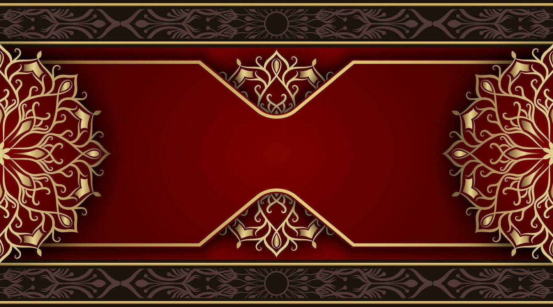 Luxury background with golden mandala ornament vector