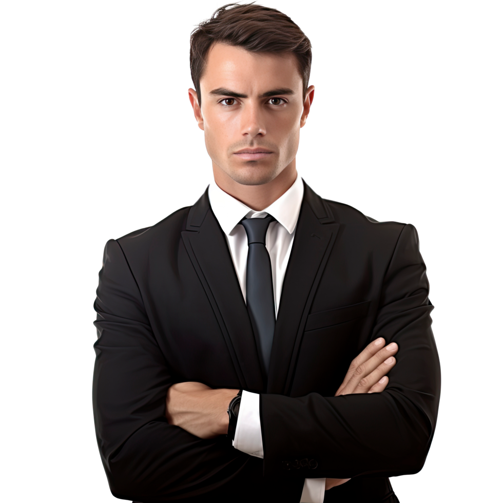 AI generated Business man portrait isolated on transparent background. png