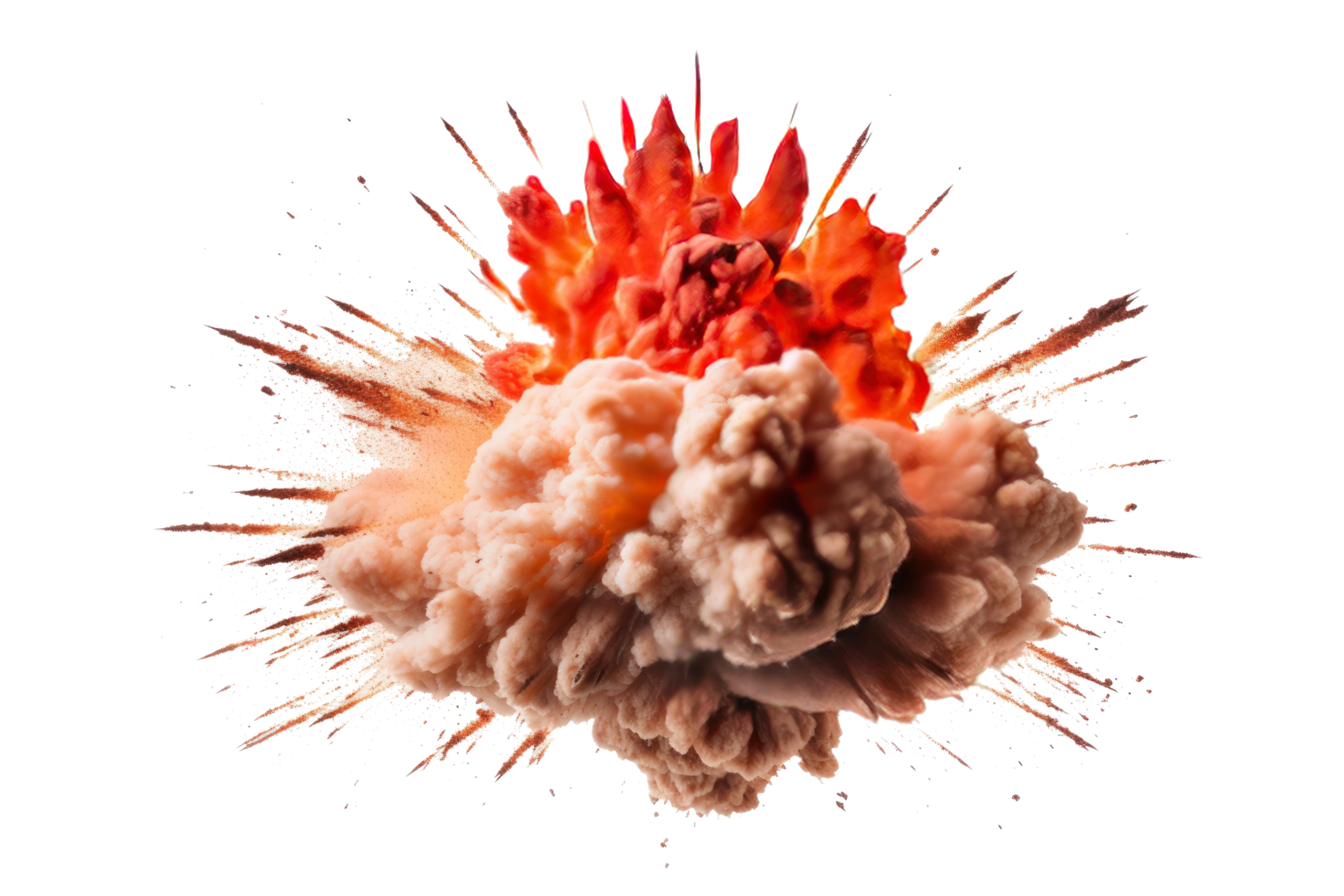 AI generated An explosion isolated on a transparent background. png