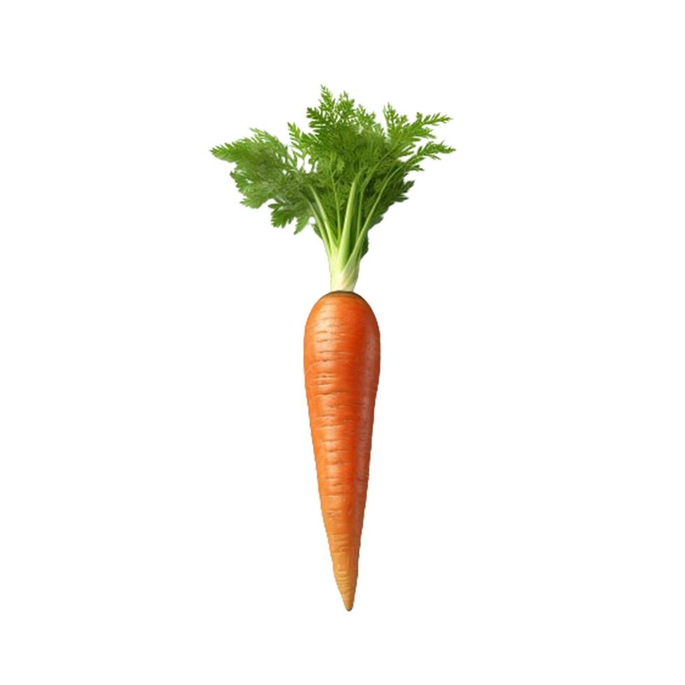 AI generated Detailed and Vibrant Carrot, Perfectly Isolated on White for Visual Impact photo