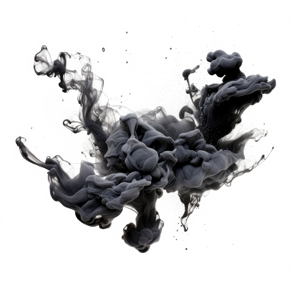 AI generated ink explsion isolated on a transparent background. png