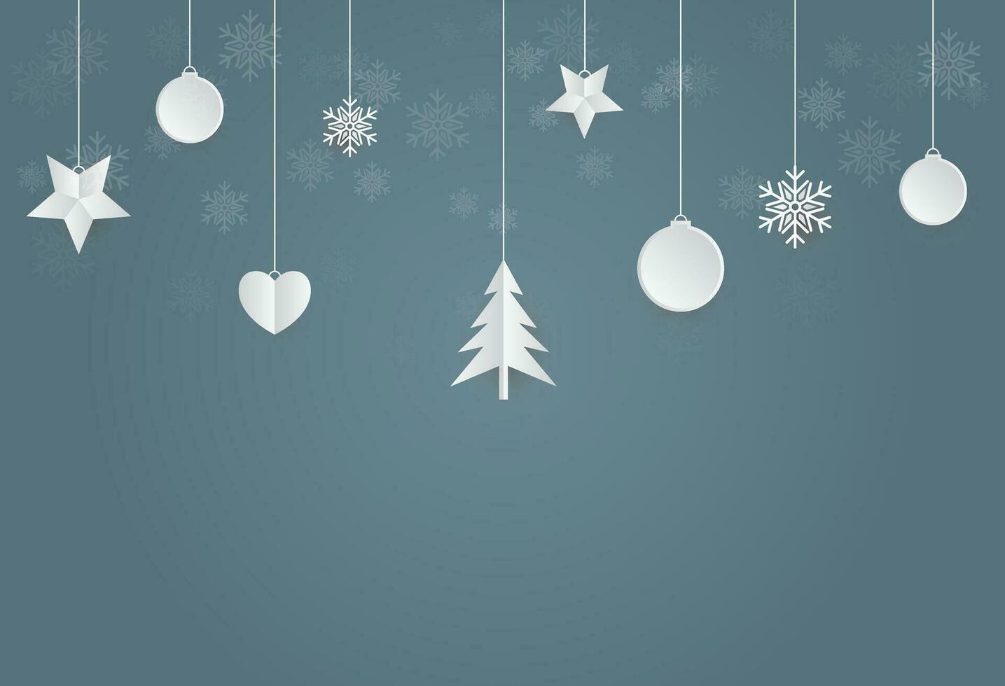 Merry Christmas landscape and Happy New Year greeting card design. Winter background banner vector