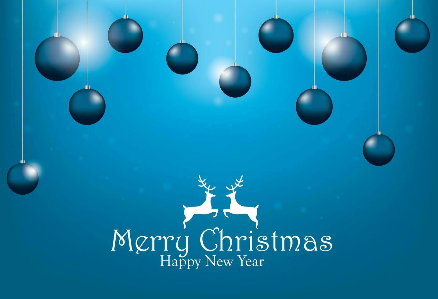 Merry Christmas landscape and Happy New Year greeting card design. Winter background banner vector