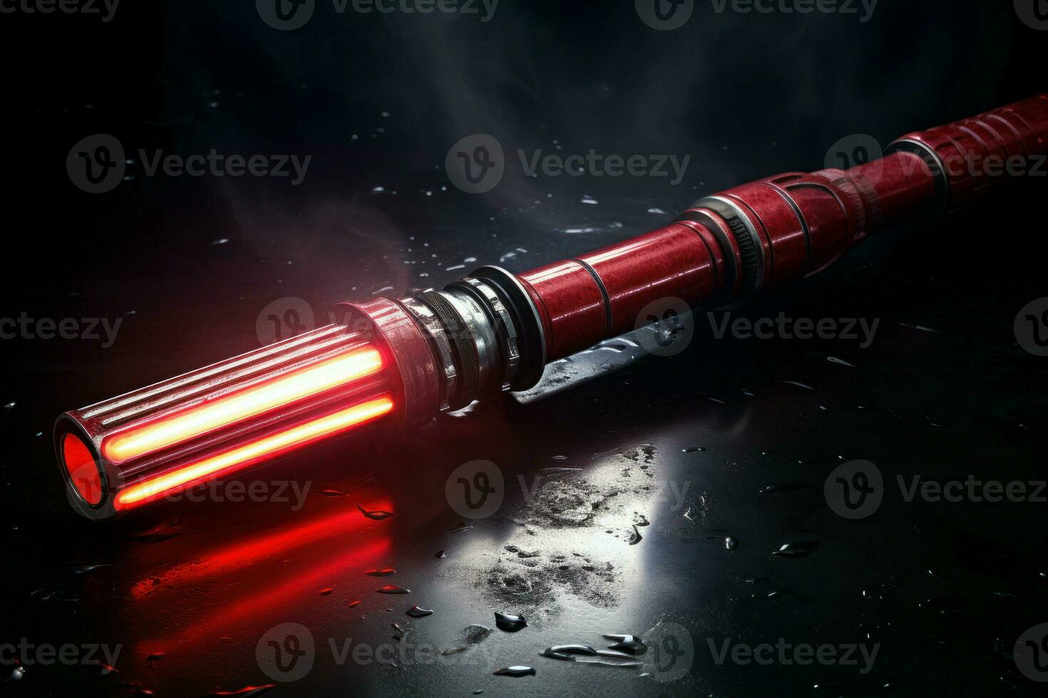 AI generated Red lightsaber. Generate ai photo