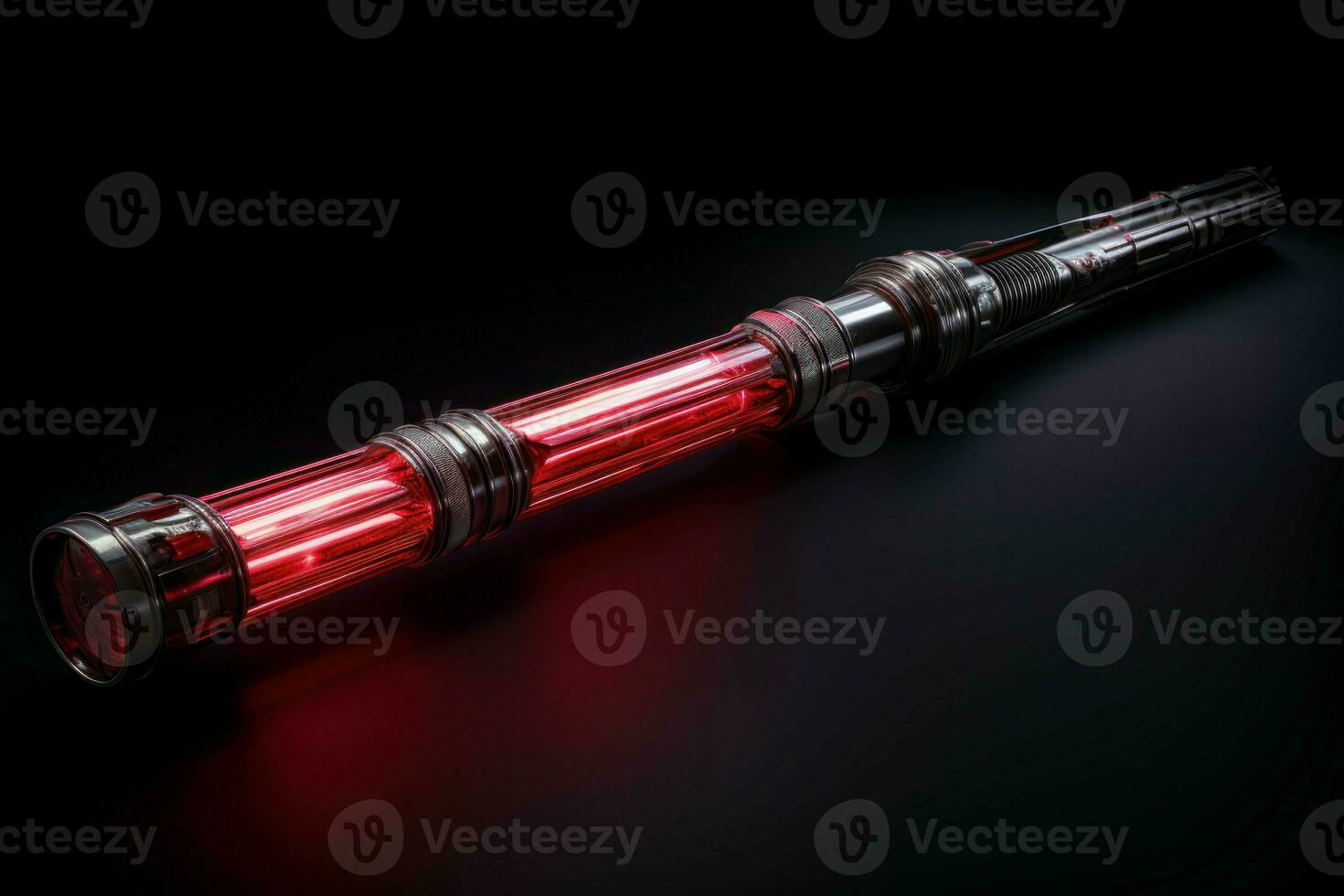 AI generated Red lightsaber armament. Generate ai photo