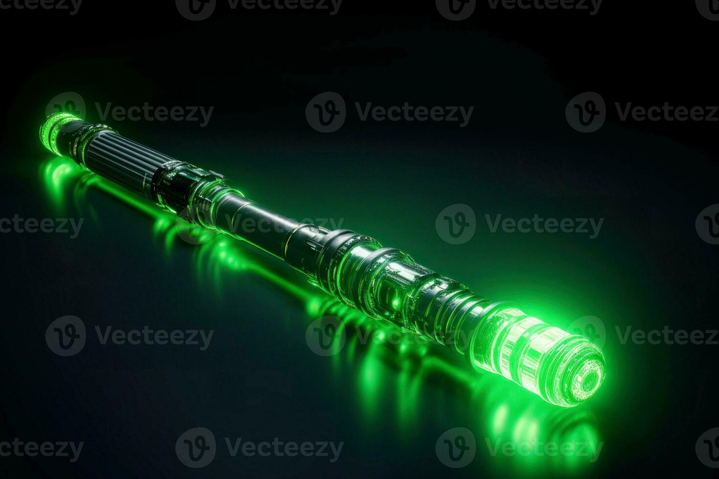 AI generated Green lightsaber blade. Generate ai photo