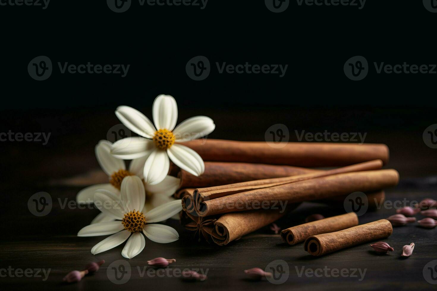 AI generated Vanilla sticks cinnamon. Generate AI photo