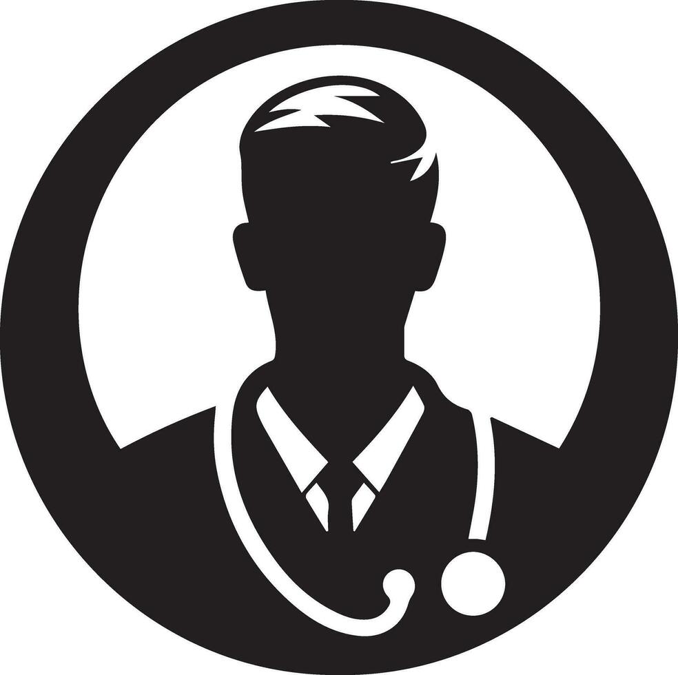 Doctor logo vector silhouette, Doctor Icon fill black color 12