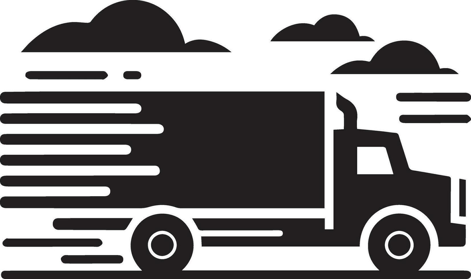 Truck Vector silhouette black color 3