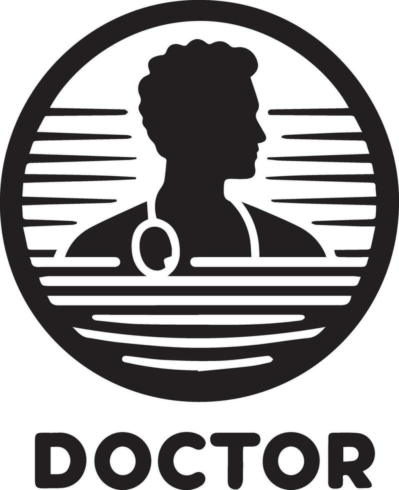 médico logo vector silueta, médico icono llenar negro color 13