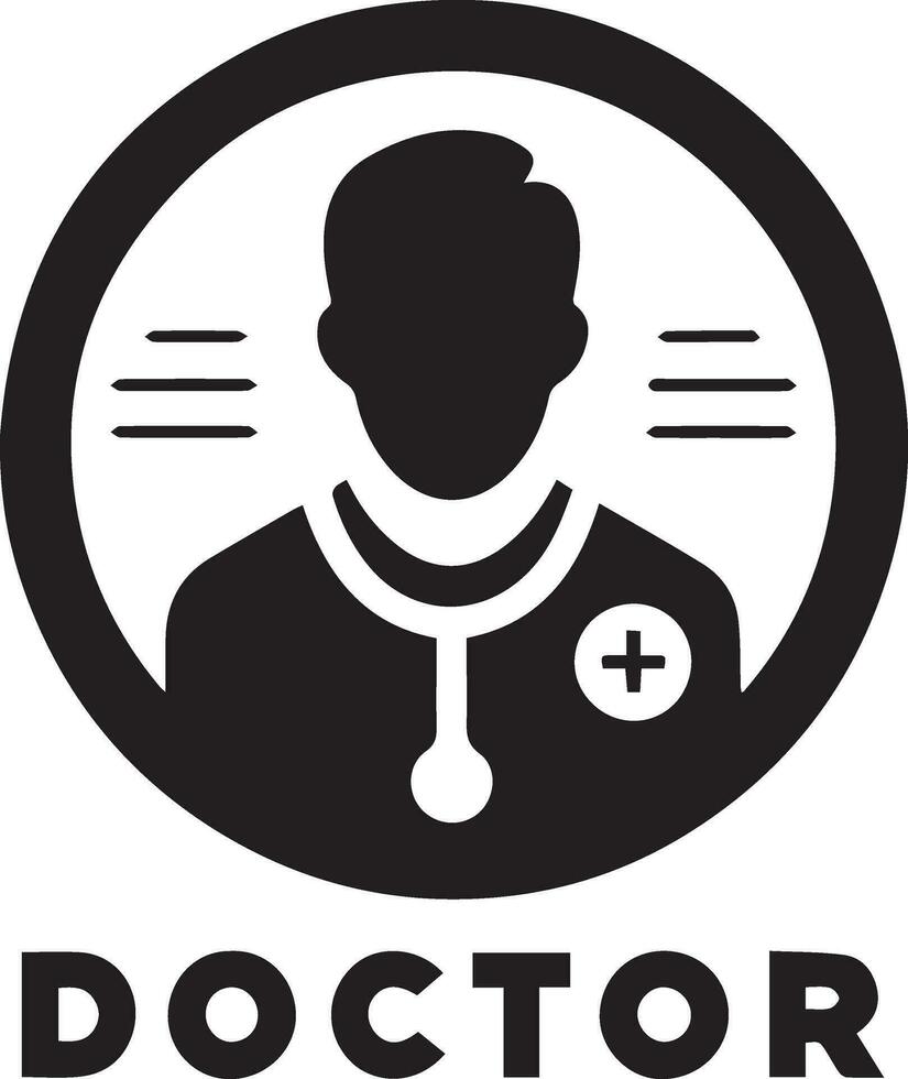 Doctor logo vector silhouette, Doctor Icon fill black color