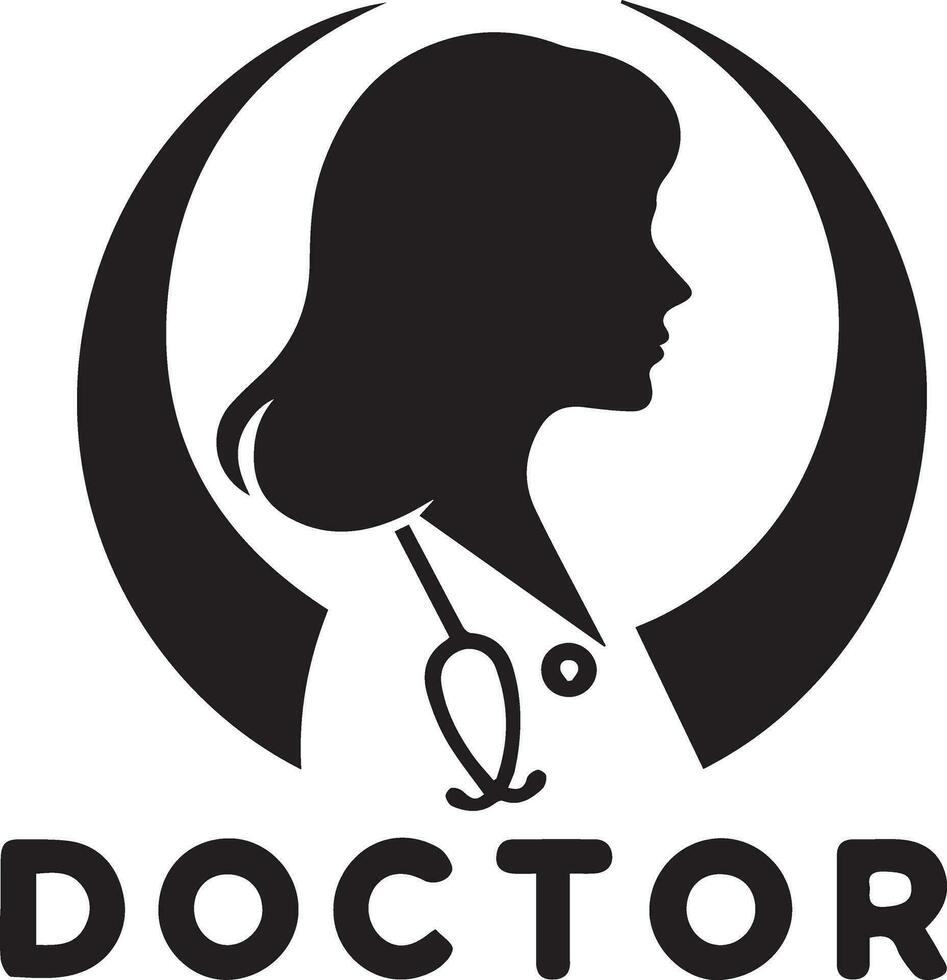 Doctor logo vector silhouette, Doctor Icon fill black color 7