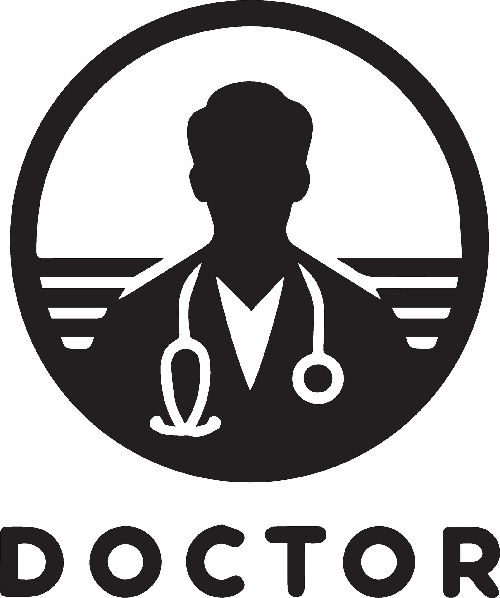 Doctor logo vector silhouette, Doctor Icon fill black color 15 35591912