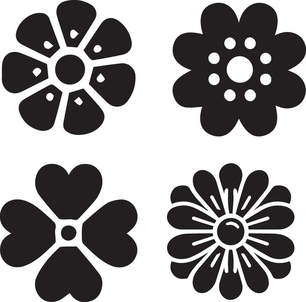 flor icono vector Arte ilustración negro color, flor icono vector 20
