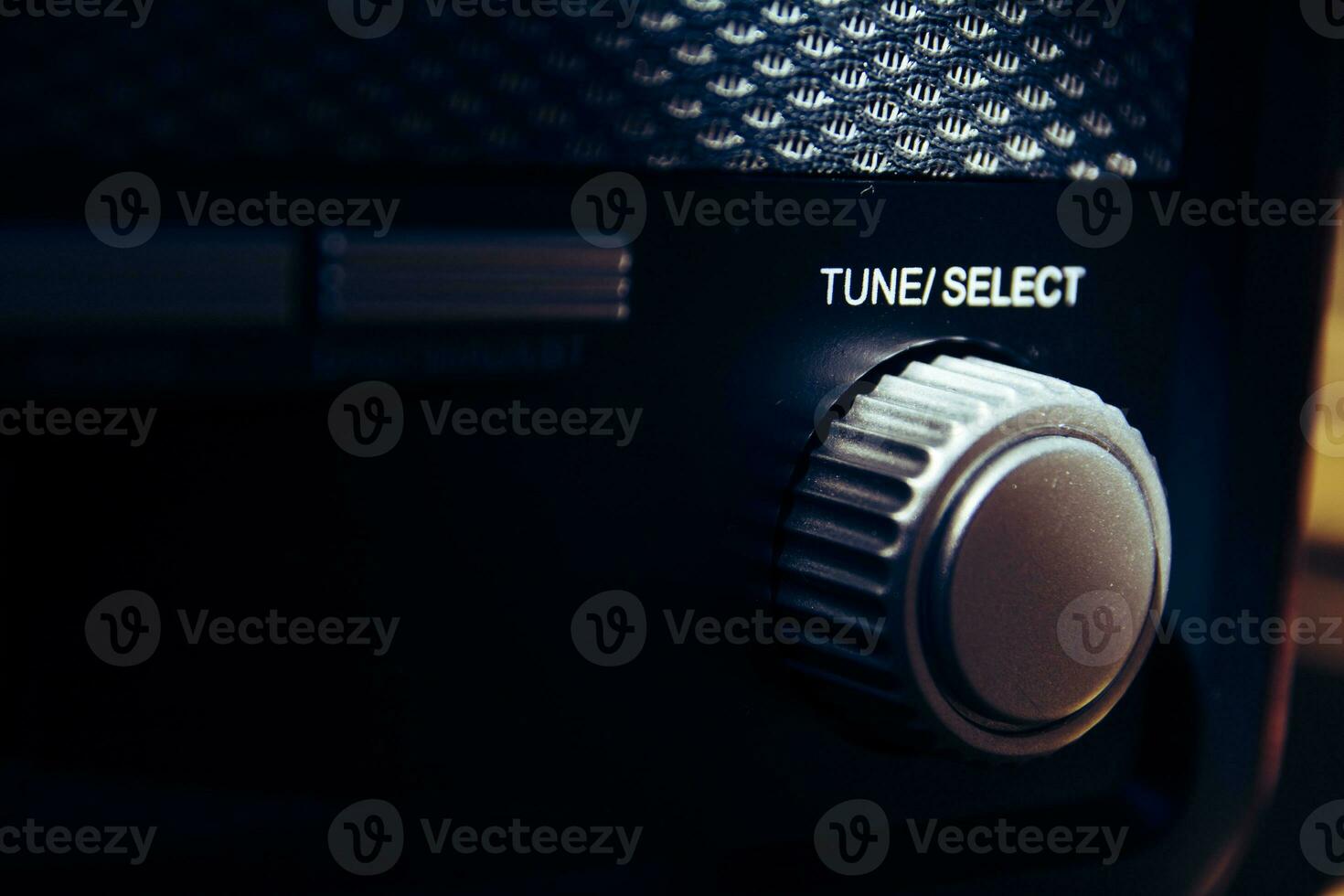 Tune Select button on a vintage and retro analogue radio. photo