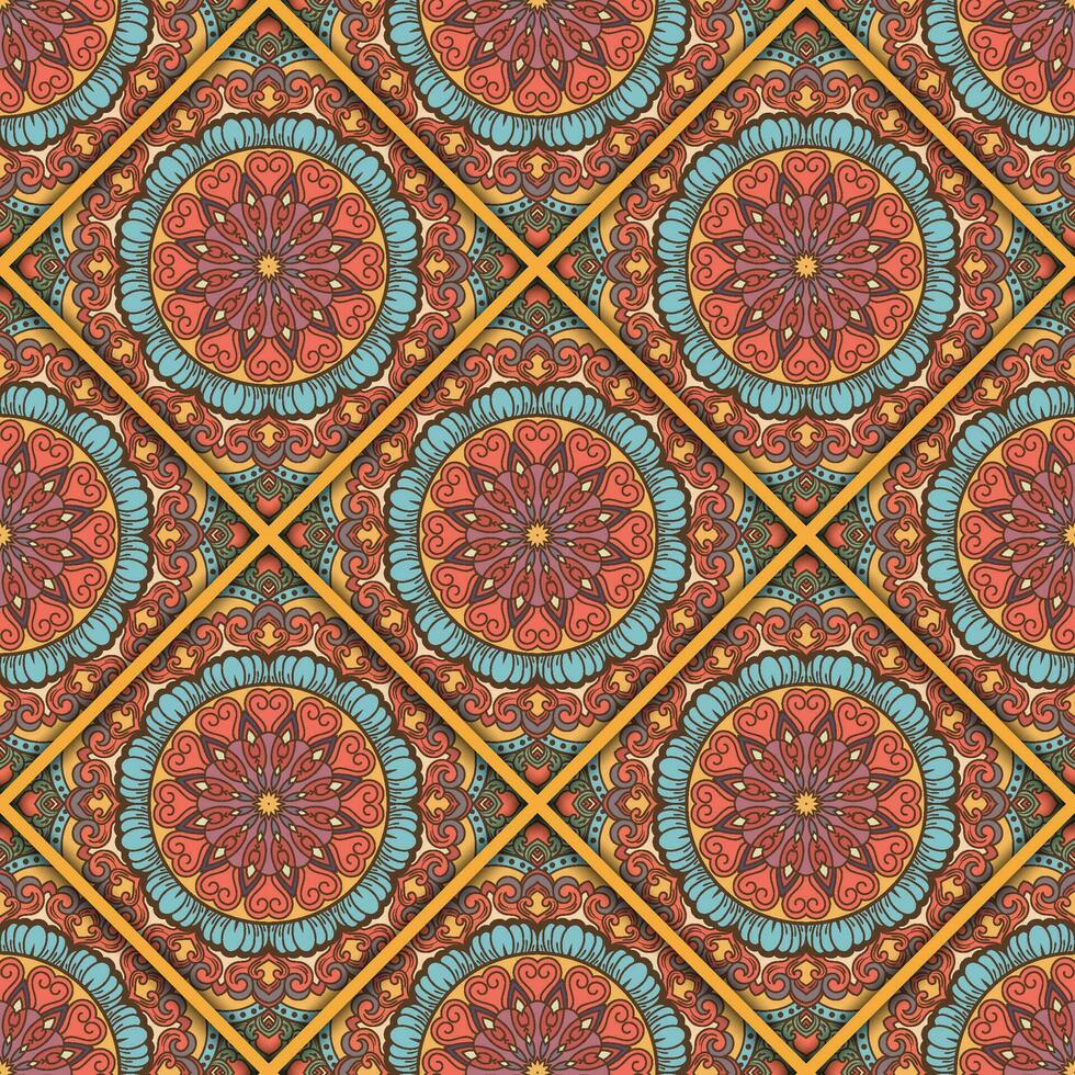 Ethnic Decorative Mandala Seamless Pattern vector