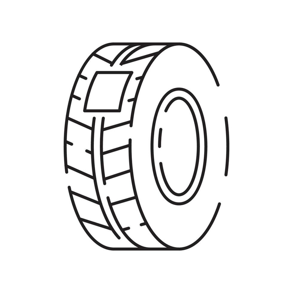 Tire line icon. Winter tire. Included the icons as tire, technician, mechanic, flat tire, broken tired, screw, and more. vector