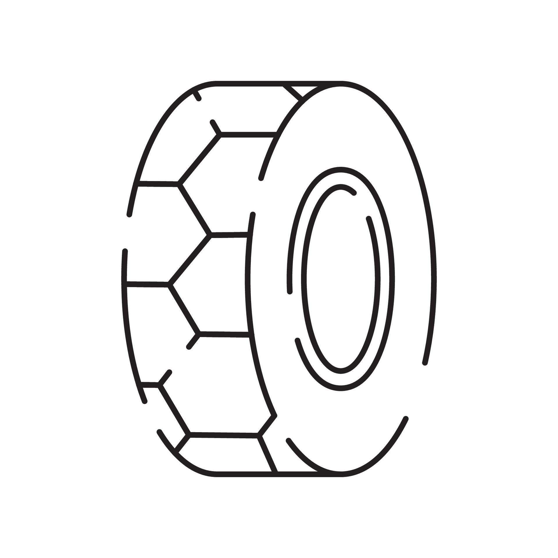 Tire line icon. Winter or snow tire. Included the icons as tire