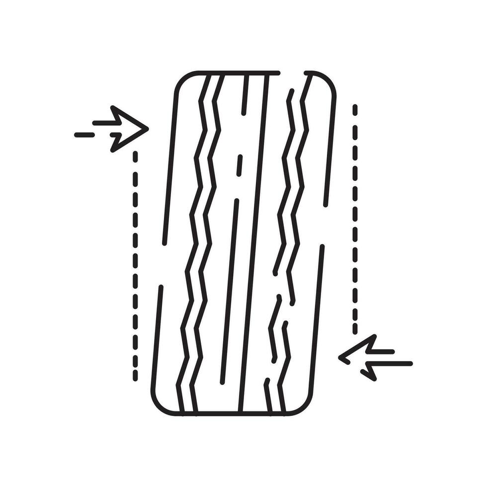 neumático línea icono. invierno neumático. incluido el íconos como neumático, técnico, mecánico, plano neumático, roto cansado, tornillo, y más. vector