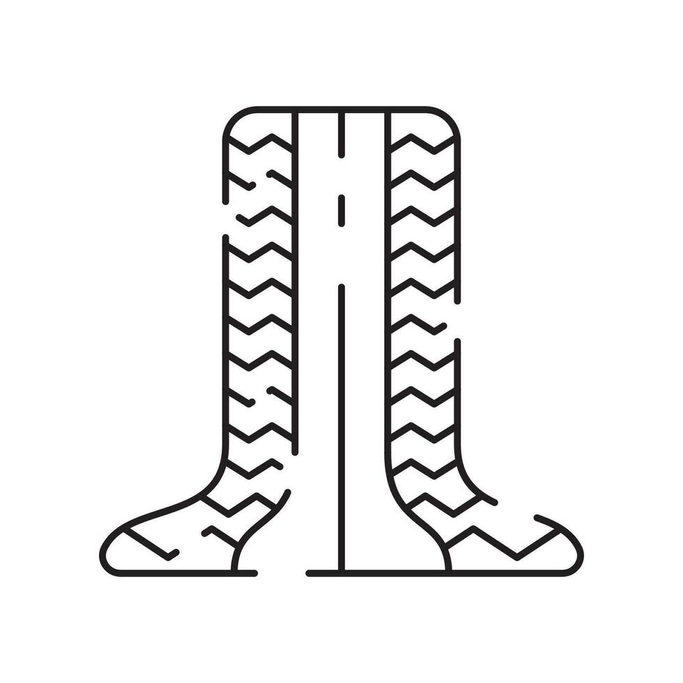 Tire line icon. Winter or snow tire. Included the icons as tire, technician, mechanic, flat tire, broken tired, screw, and more. vector