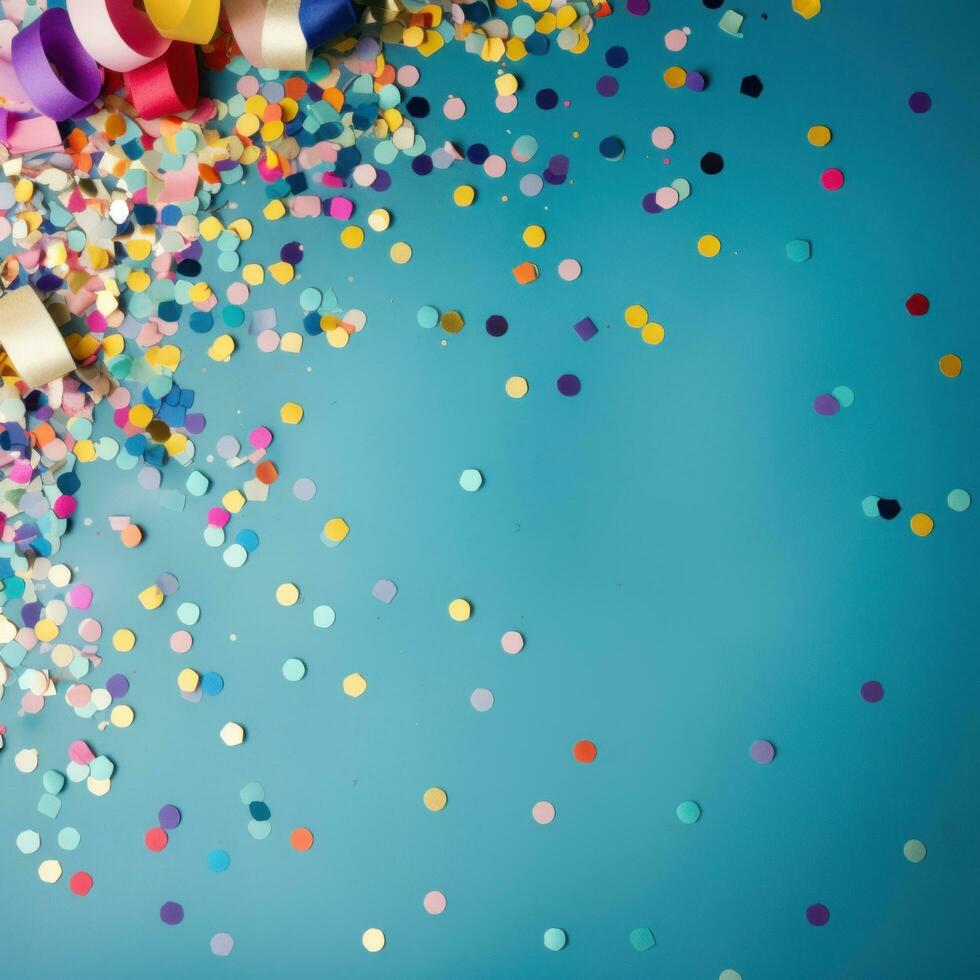 AI generated A colorful confetti-filled background with space for copy text photo