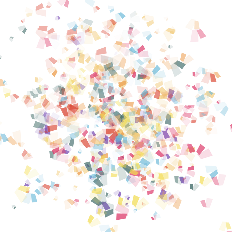 Colorful confetti on a transparent background. Event and party celebration elements. png