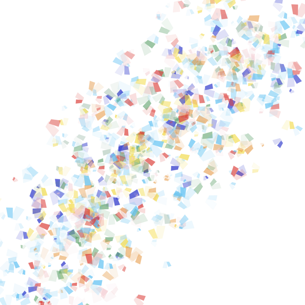 Colorful confetti on a transparent background. Event and party celebration elements. png