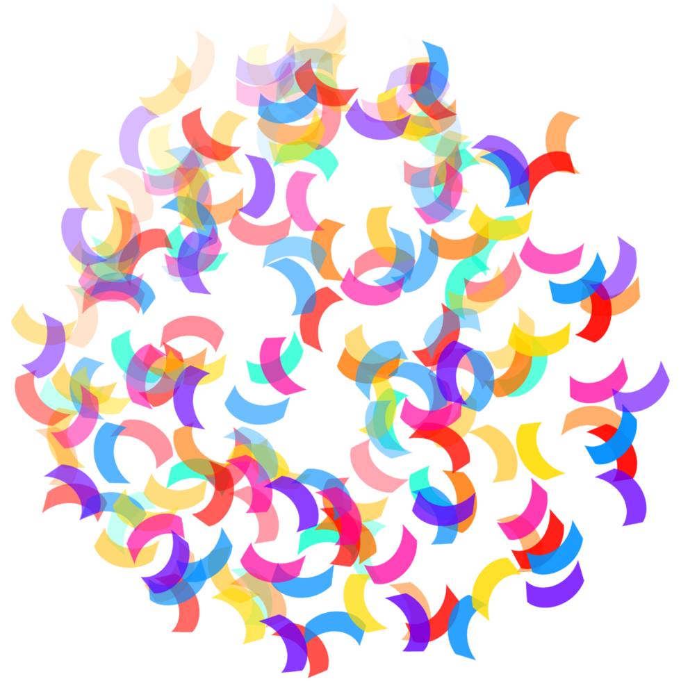 coloré confettis sur une transparent Contexte. un événement et fête fête éléments. png