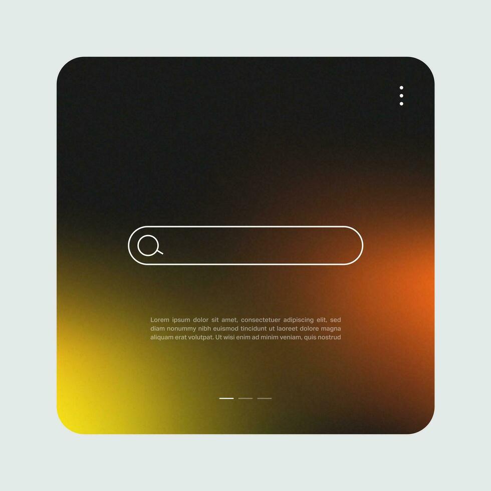 Search bar interface with gradient background. Pop up window vector illustration.