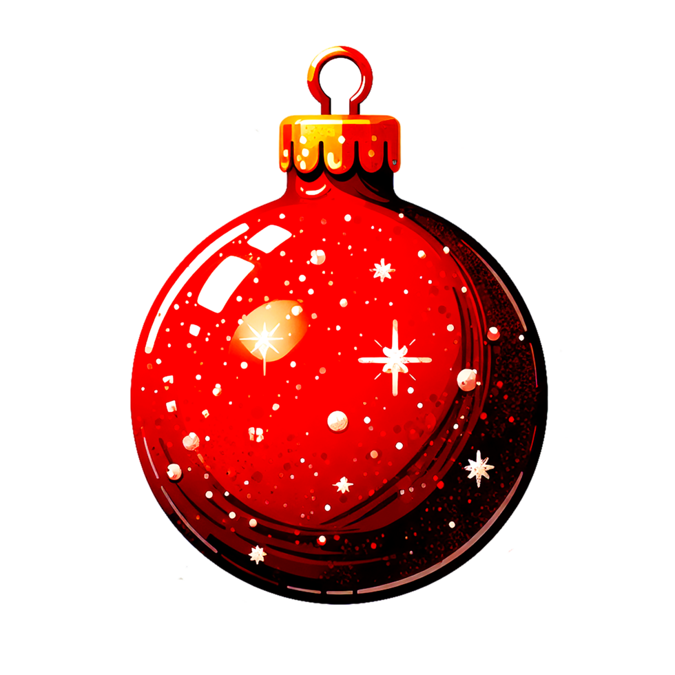 AI generated A beautiful red Christmas bauble png