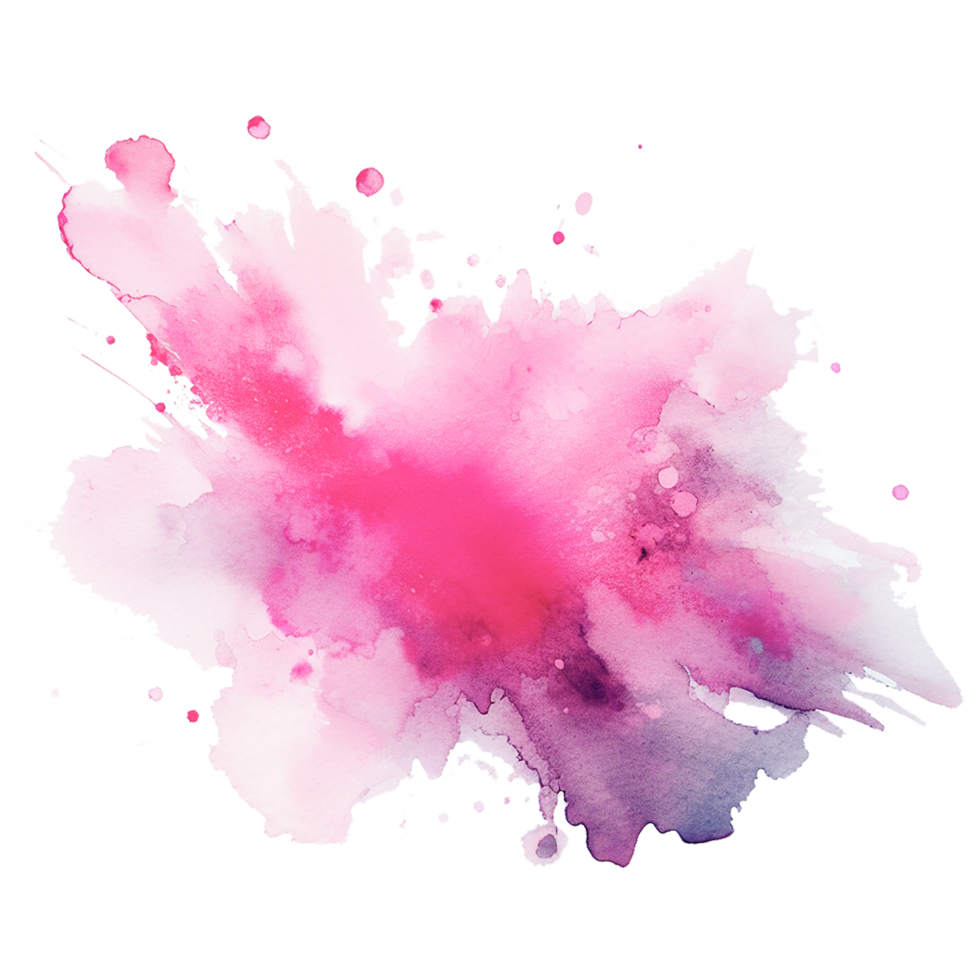 AI generated A pink ink stain isolated on a transparent background png