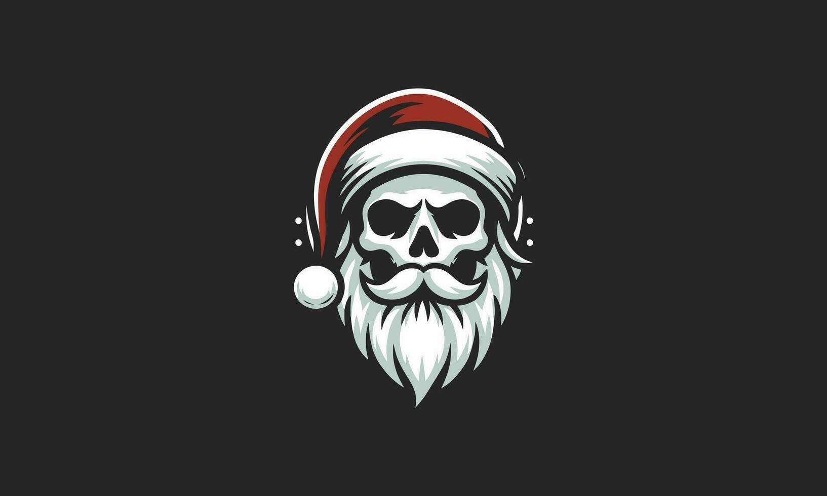 head skull wearing hat santa vector mascot design